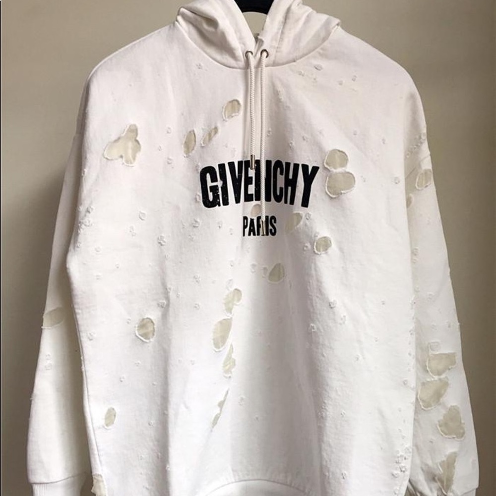 Givenchy Hoodie Destroyed Design White